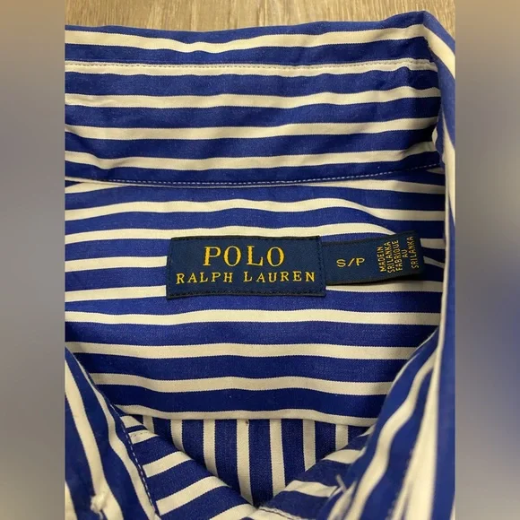 Polo Ralph Lauren Blue Pinstripe Long Sleeve Long Shirt Dress Size S - Picture 4 of 11